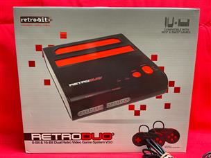 RetroDuo Nintendo NES & SNES 2in1 Twin Video Game Console System -  Black/Red